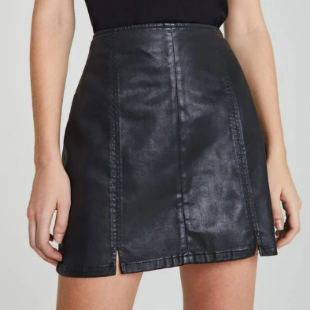 AG Adriano Goldschmied Adaline Paneled Mini Skirt Leatherette Mini Skirt